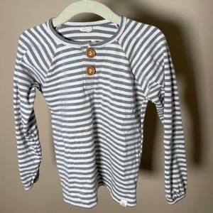 Little Road Co formerly LuLu & Roo grey stripe long sleeve shirt. 4T.
